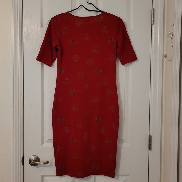 LuLaroe Red Julia Dress Size XS - Picture 2 of 4